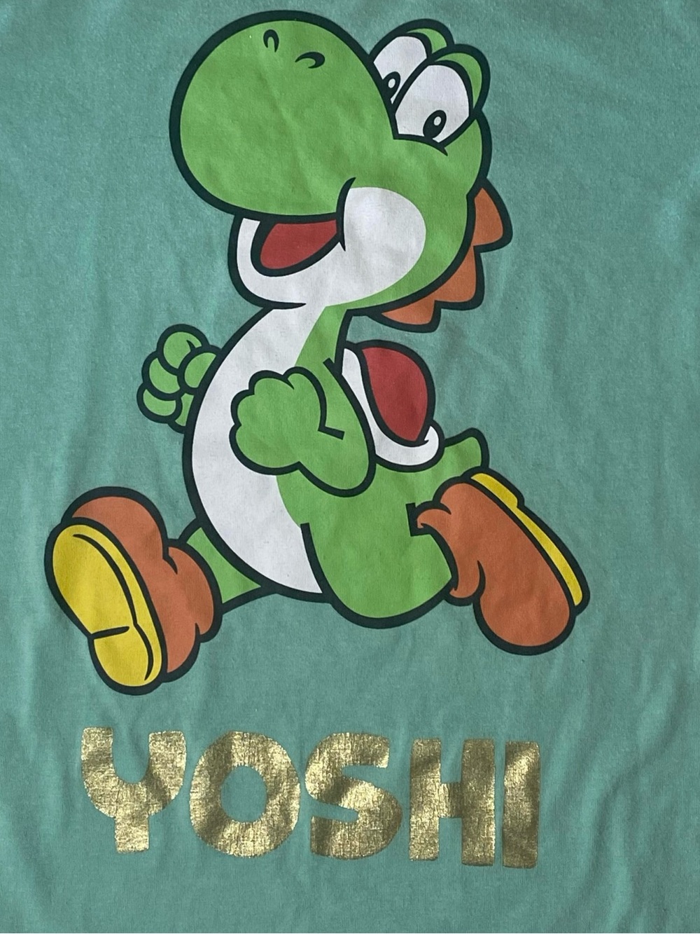 Boys 2 T- shirts 1 Green Yoshi Graphic Tee & Beige “Friends” Short Sleeve Size 6 - Picture 6 of 9